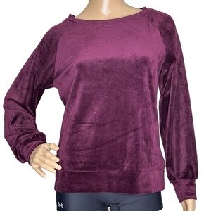 LOFT top purple velour XS